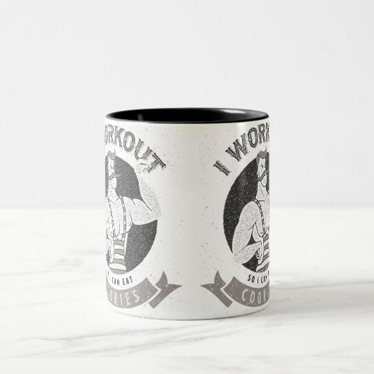 Iトレーニング従って私はクッキーを食べることができます ツートーンマグカップ (中央)