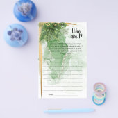 Iトロピカルパームブライダルシャワーゲームカード チラシ (シングル)