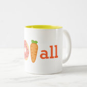 Iドーナツにんじんすべてのおもしろいなコップ ツートーンマグカップ (正面右)