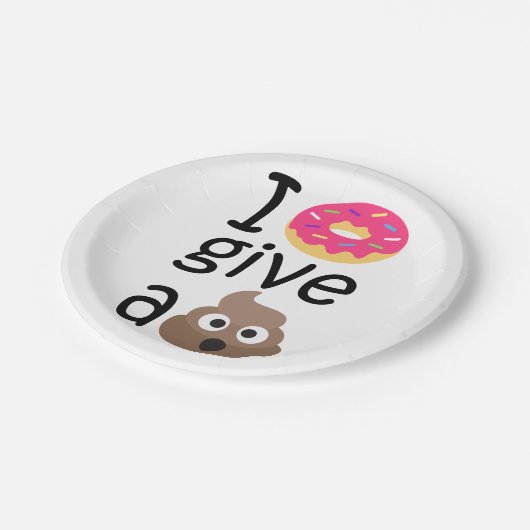 Iドーナツはウンチのemojiを与えます ペーパープレート (アングル)