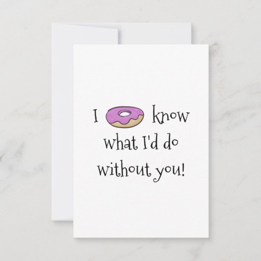 Iドーナツは私がすることを知っています サンキューカード (正面)