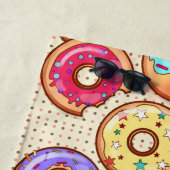 Iドーナツ心配かわいくおもしろいなドーナツ菓子は愛を扱います ビーチタオル (インサイチュ)