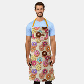 Iドーナ気にッツおもしろいかわいいドーナツ エプロン (着用した状態)