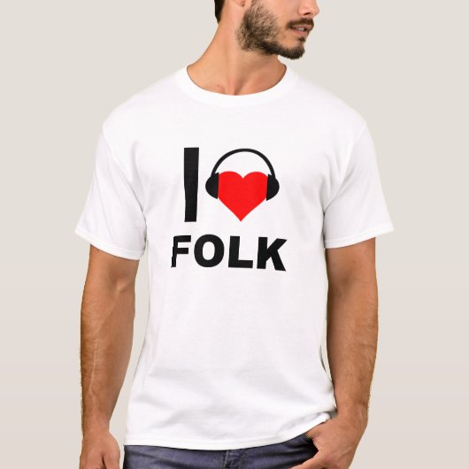 IハートおもしろいフォークTシャツ Tシャツ (正面)