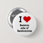 Iハートおもしろいランダムなランダムな動作 缶バッジ (正面&裏面)