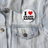 Iハートおよび愛Grand Rapids、ミシガン州 缶バッジ (インサイチュ)