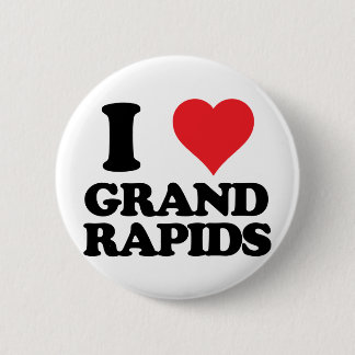 Iハートおよび愛Grand Rapids、ミシガン州 缶バッジ