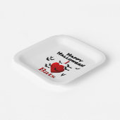 Iハートこうもりハッピーハローウィン ペーパープレート (傾斜あり)