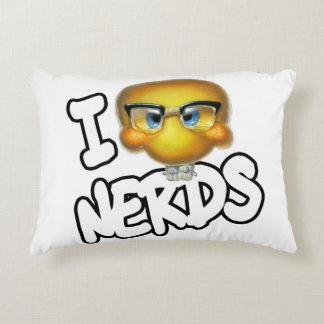 Iハートのおたくはブラシをかけましたポリエステル枕16"にx12 " アクセントクッション