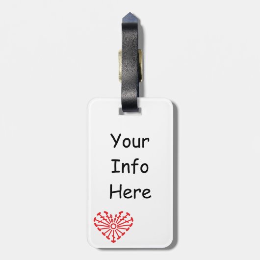 Iハートのかぎ針編み-ハートのかぎ針編みの図表パターン ラゲッジタグ (裏面縦)