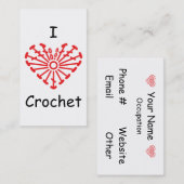 Iハートのかぎ針編み-ハートのかぎ針編みの図表パターン 名刺 (正面/裏面)