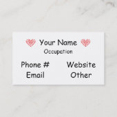 Iハートのかぎ針編み-ハートのかぎ針編みの図表パターン 名刺 (裏面)