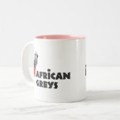 Iハートのアフリカ灰色 ツートーンマグカップ (正面左)