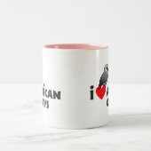 Iハートのアフリカ灰色 ツートーンマグカップ (中央)