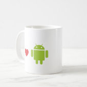 Iハートのアンドロイド コーヒーマグカップ (正面左)