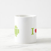 Iハートのアンドロイド コーヒーマグカップ (中央)