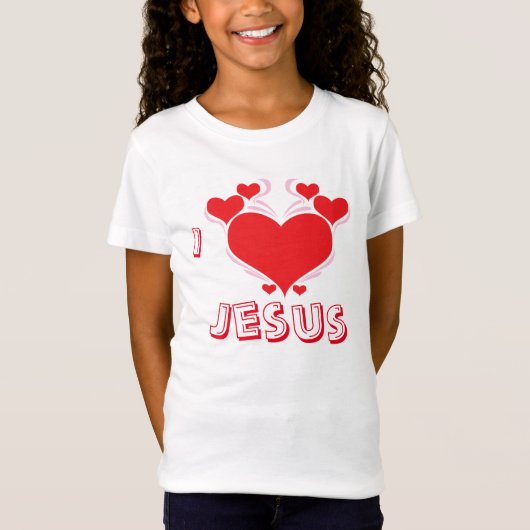 Iハートのイエス・キリストの女の子 Tシャツ (正面)
