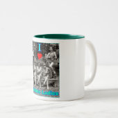 Iハートのウクレレの女性 ツートーンマグカップ (正面右)