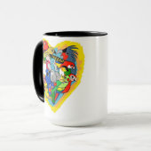 Iハートのオウムのかわいい漫画 マグカップ (正面左)