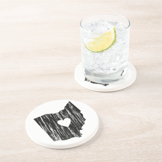 Iハートのオハイオ州のグランジで擦り切れたな輪郭の州愛 コースター (側面)