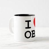 Iハートのオバマのマグ ツートーンマグカップ (正面左)