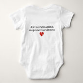 Iハートのオリーブは戦いの白を結合します) ベビーボディスーツ (裏面)