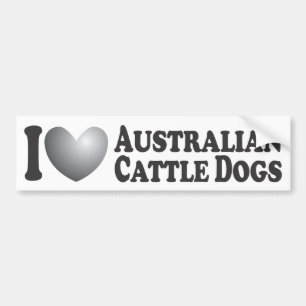 Iハートのオーストラリアの牛犬-バンパーステッカー バンパーステッカー