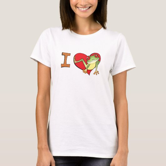 Iハートのカエル Tシャツ (正面)