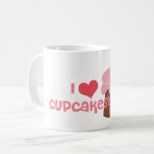 Iハートのカップケーキの大きいマグ コーヒーマグカップ (正面左)