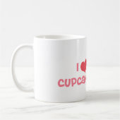 Iハートのカップケーキの大きいマグ コーヒーマグカップ (左)
