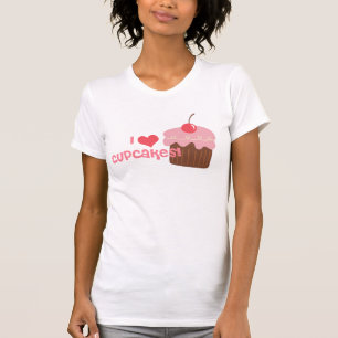 IハートのカップケーキのTシャツ Tシャツ
