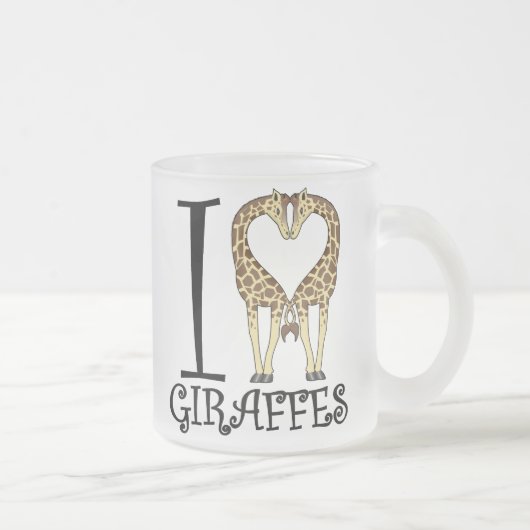 Iハートのキリン フロストグラスマグカップ (右)