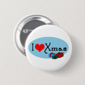 Iハートのクリスマス 缶バッジ (正面&裏面)
