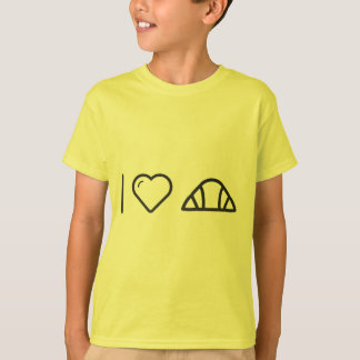 Iハートのクロワッサンのパン Tシャツ