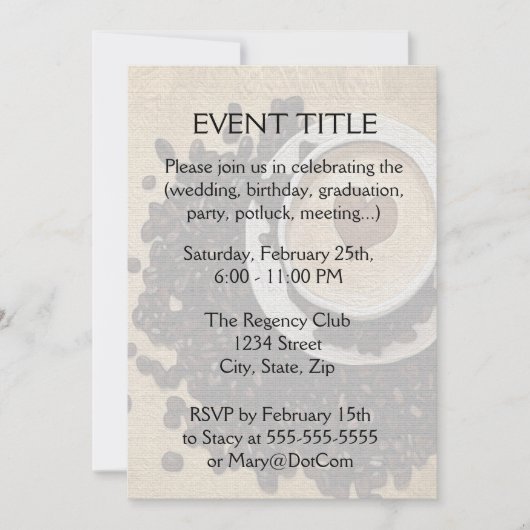 Iハートのコーヒー 招待状 (正面)