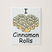 Iハートのシナモンロールかわいい甘い愛パン ジグソーパズル (縦)