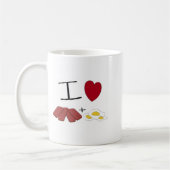 IハートのスパムN卵のマグ コーヒーマグカップ (左)