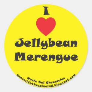 Iハートのゼリー菓子のMerengueの黄色 ラウンドシール