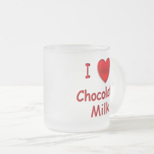 Iハートのチョコレートミルクの曇らされたマグ フロストグラスマグカップ (正面右)