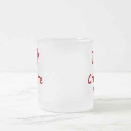 Iハートのチョコレートミルクの曇らされたマグ フロストグラスマグカップ (中央)