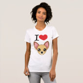 IハートのチワワのTシャツ Tシャツ (正面フル)