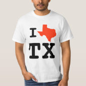 Iハートのテキサス州のワイシャツ Tシャツ (正面)