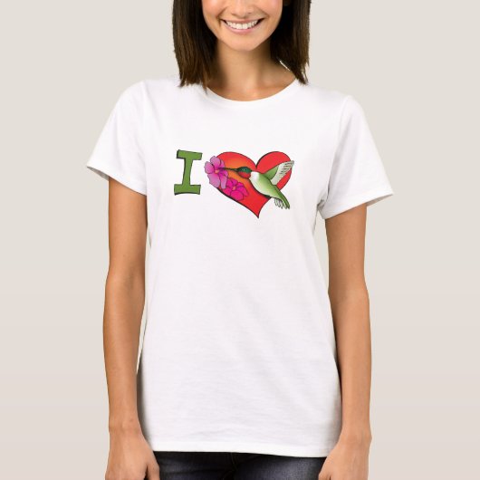 Iハートのハチドリ Tシャツ (正面)