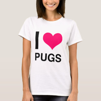 Iハートのパグ Tシャツ
