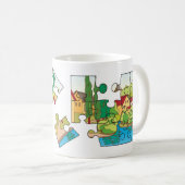 Iハートのパズルのマグ コーヒーマグカップ (正面右)