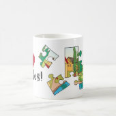 Iハートのパズルのマグ コーヒーマグカップ (中央)