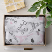 Iハートのパリエッフェル塔のティッシュペーパー 薄葉紙 (ギフト)