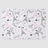 Iハートのパリエッフェル塔のティッシュペーパー 薄葉紙 (正面)