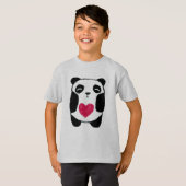 Iハートのパンダのワイシャツ Tシャツ (正面フル)