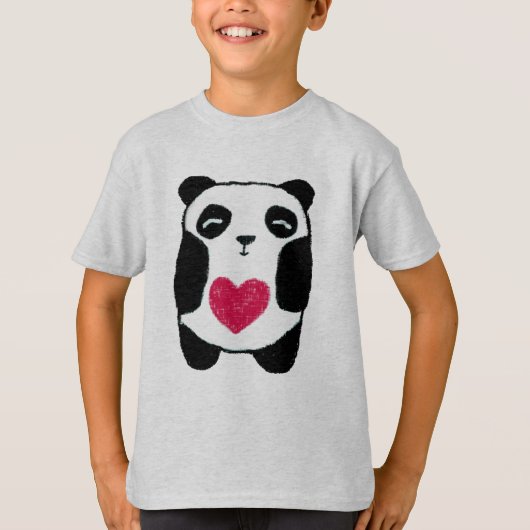 Iハートのパンダのワイシャツ Tシャツ (正面)
